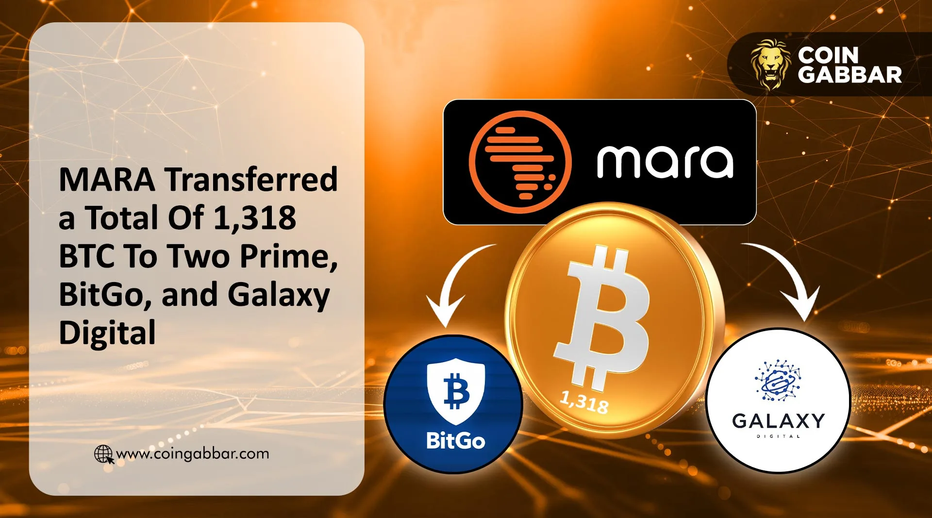 <b>Mara转移了1318枚比特币，价值8600万美元，比特币</b>